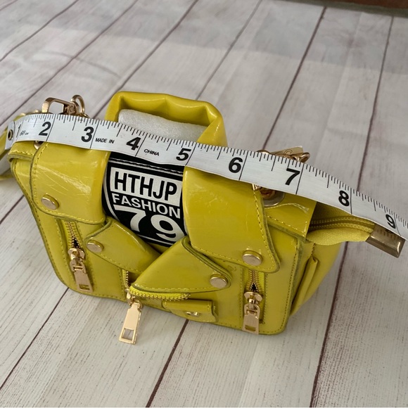 Motorcycle Jacket Purse Chain Crossbody Bag Pu Leather Women’s Girls NEW - Picture 6 of 8